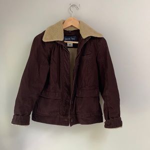Vintage Faux Shearling Collar Corduroy Jacket